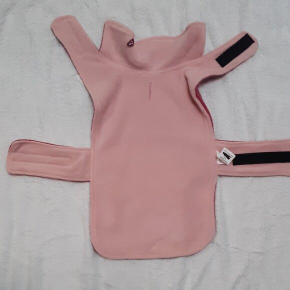 Reversible fleece Pink Velcro easy on/off NWT smaller large size dog - Picture 2 of 5